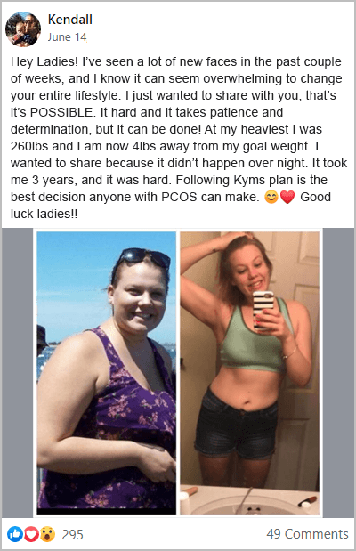 PCOS Success Story Kendall - weight loss